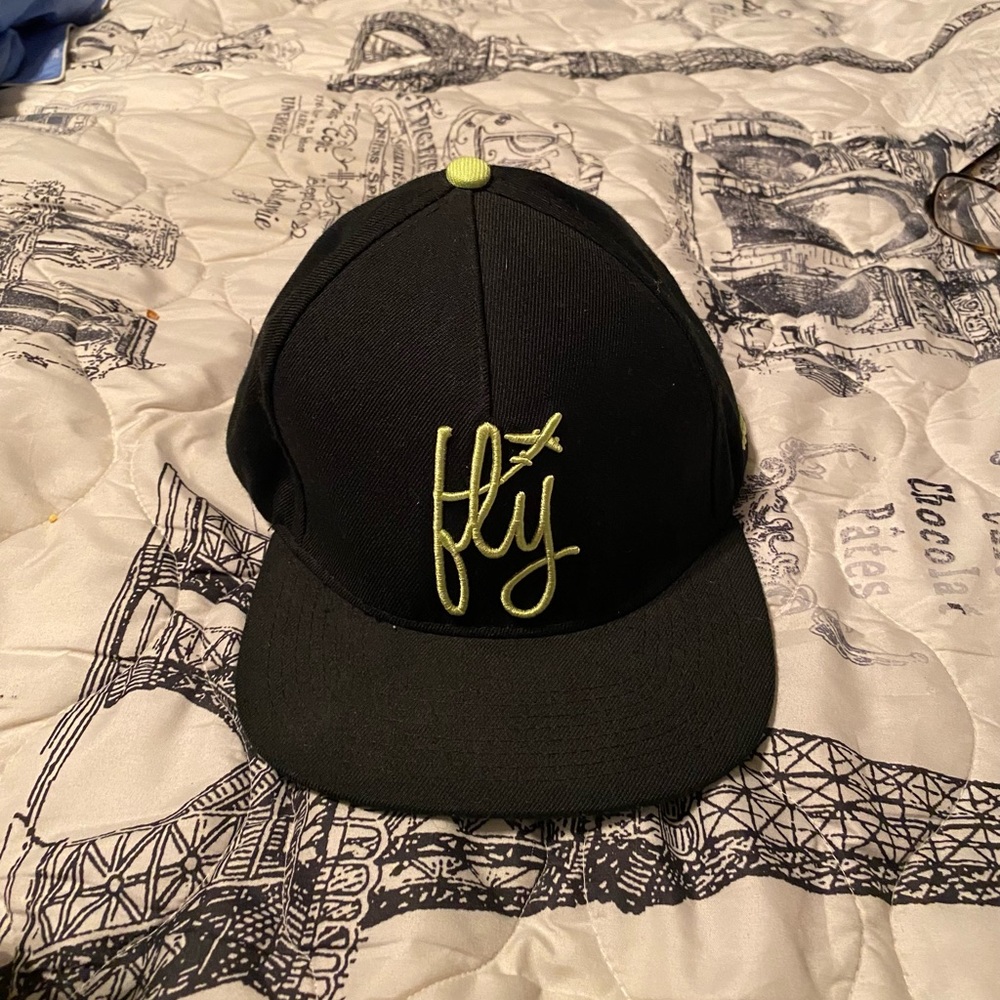 Fly Society SnapBack Black Lime Green Hat